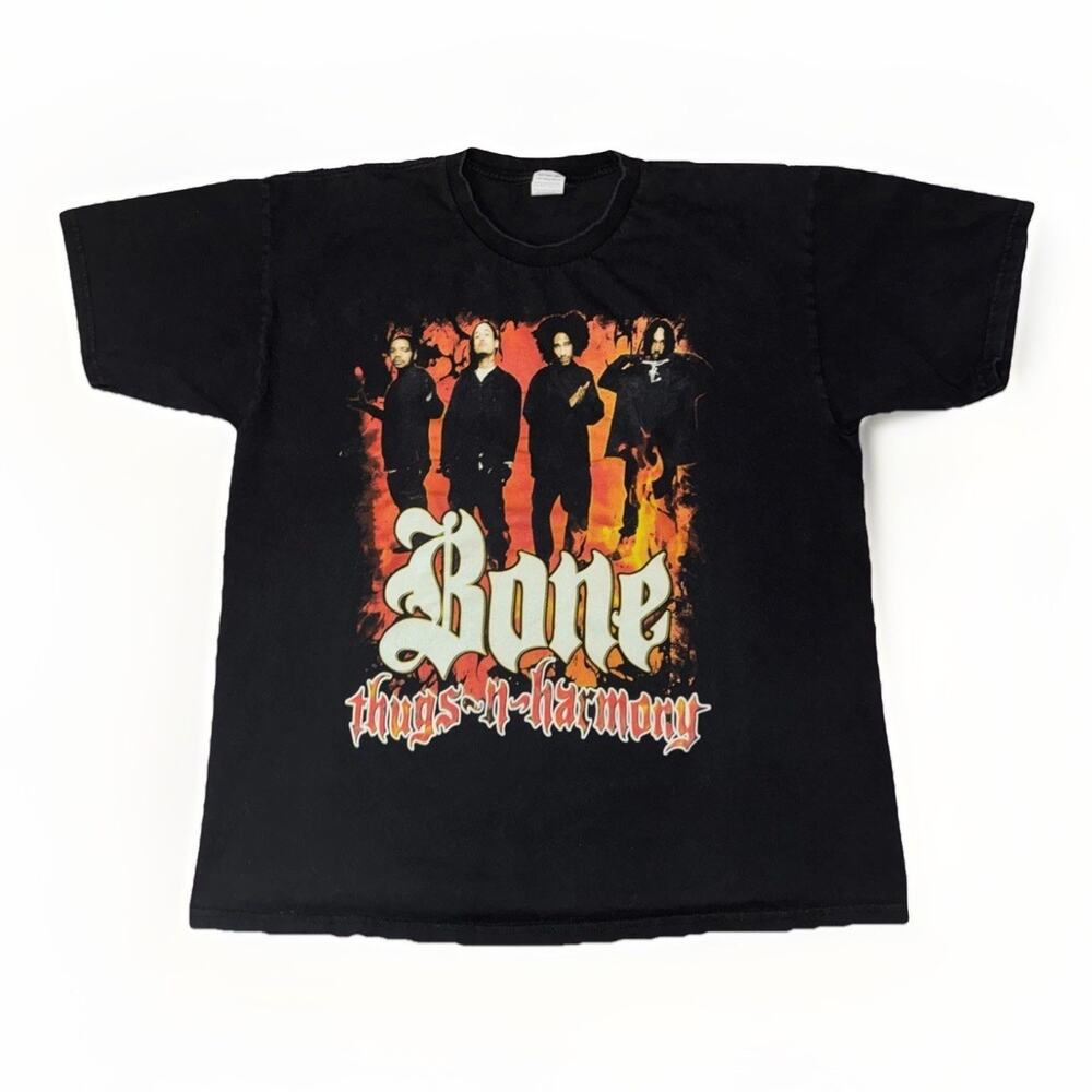 Vintage Bone Thugs N Harmony Hip Hop Rap T-Shirt Black XL 22x26